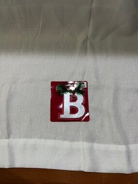 Winter Wonderland Letter "B" Holiday Ornament on Red Backing